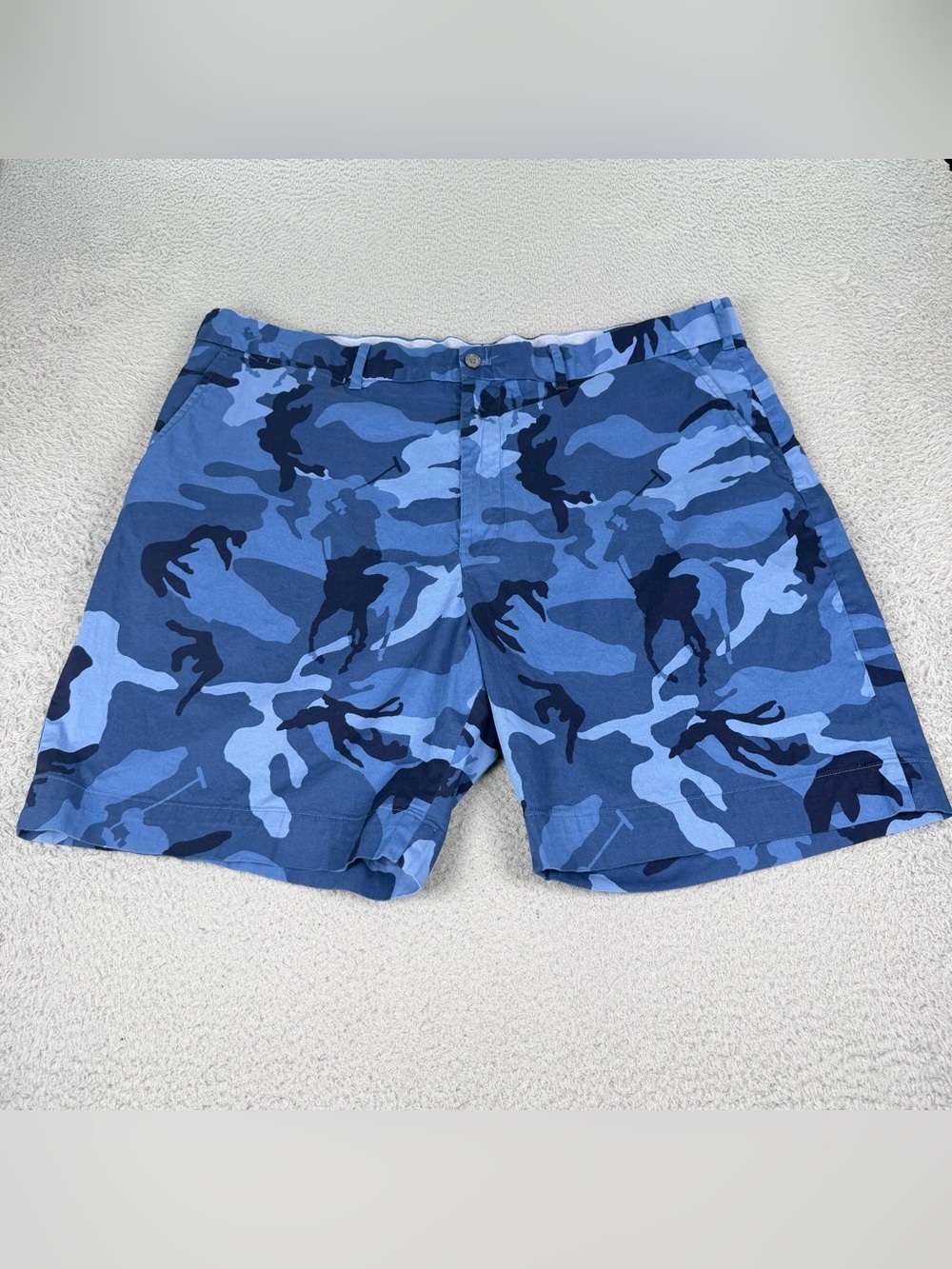 Polo Ralph Lauren Golf Shorts Mens 42 Blue Camo Pony AOP Classic Fit Outdoors